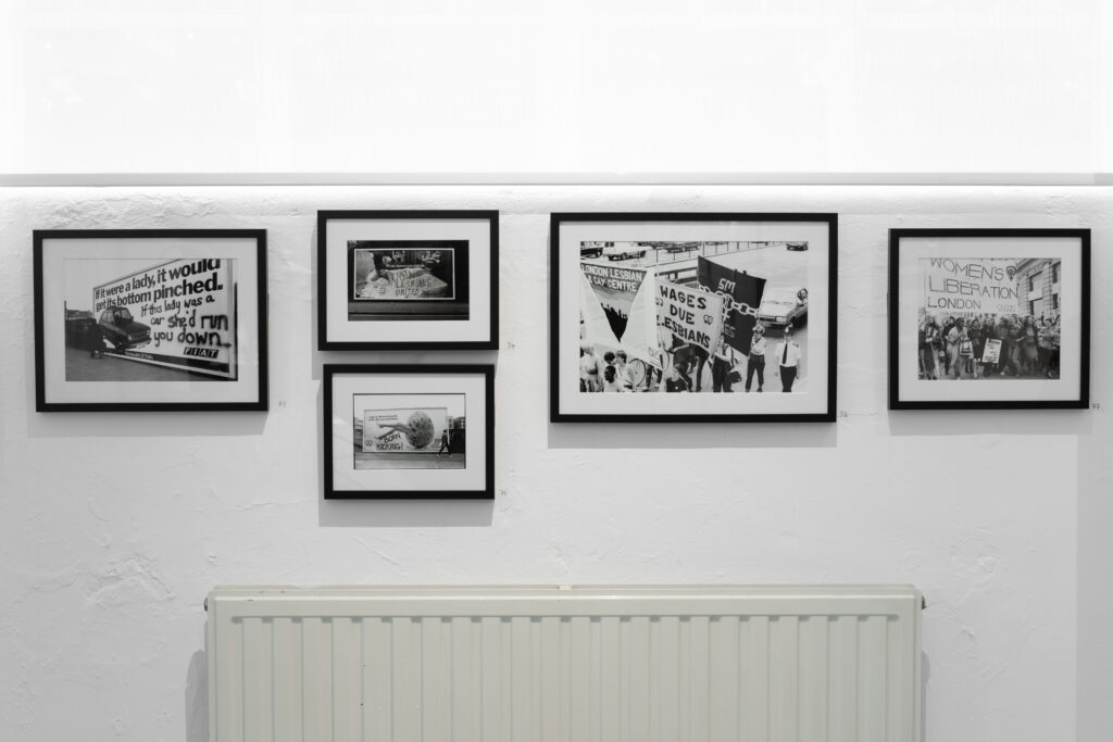 Rebel Dykes - Install shot of works by Jill Posener