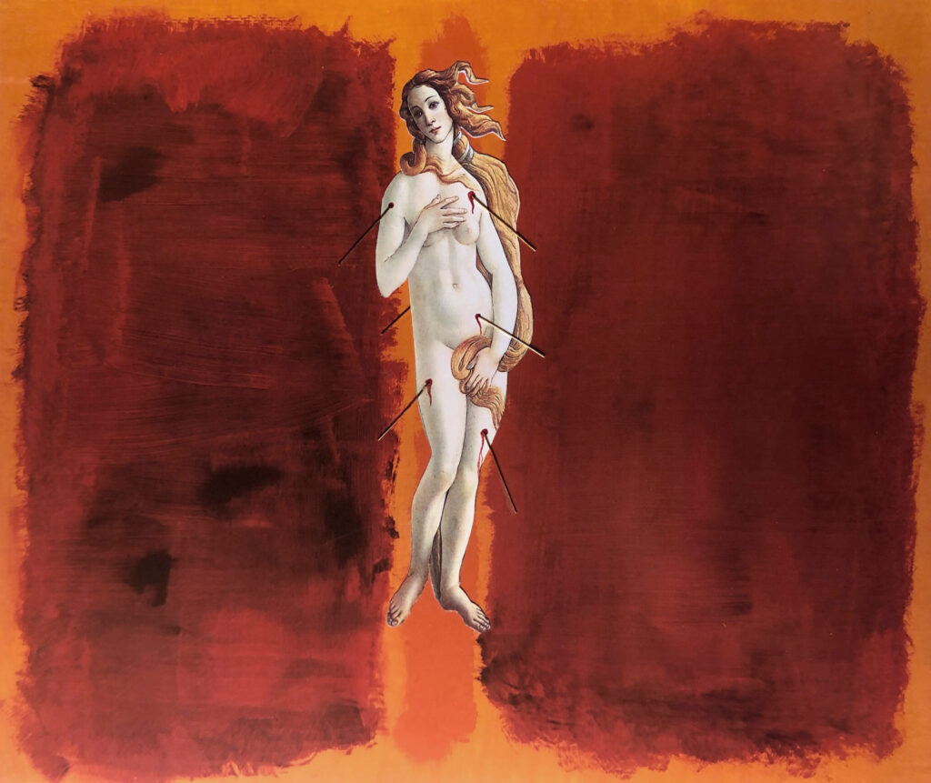 Saint Sebastian: A Stunning Advertisement for Homosexual Desire collage, Kat Hudson artist London, Arrows of Desire, The Horse Hospital 2019