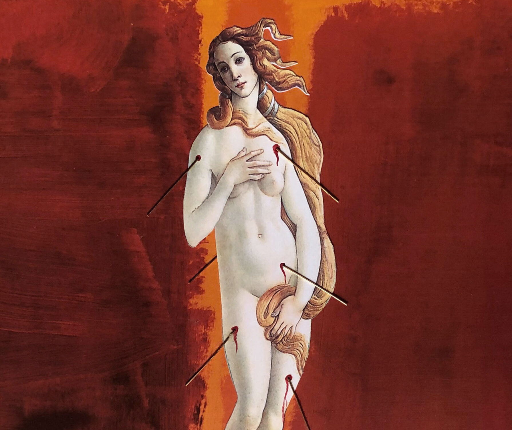 Saint Sebastian: A Stunning Advertisement for Homosexual Desire collage, Kat Hudson artist London, Arrows of Desire, The Horse Hospital 2019