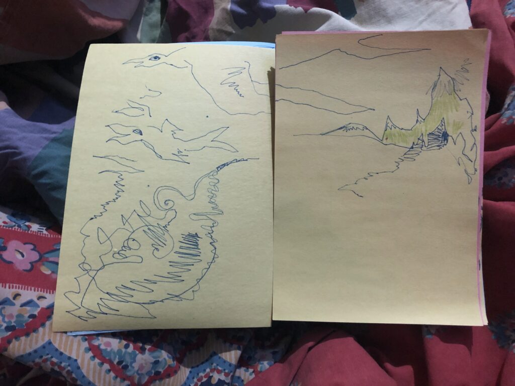 Kat Hudson artist London, Untitled automatic drawing series, 3&4, 2020