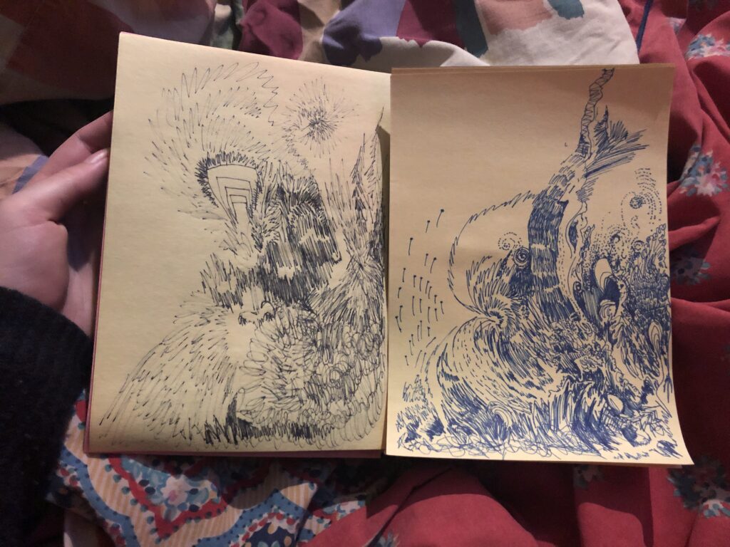 Kat Hudson artist London, Untitled automatic drawing series, 8&9, 2020